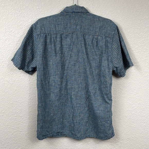 Patagonia Back Step Short Sleeve Button Front Shirt Blue Gray Plaid Checked Sz S - Picture 6 of 13